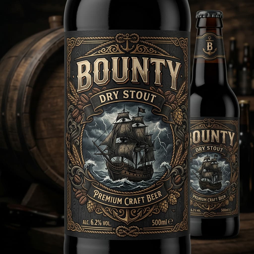 Bounty Dry Stout Label